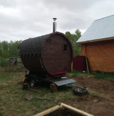 Монтаж бани-бочки №413 от 23.04.2021 в Вологде
